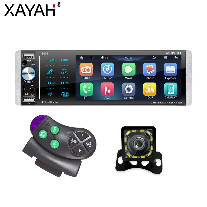 Car MP5 Player 5.1Inch Touch Screen Voice-activated Audio Stereo In-dash Radio For Car Bluetooth Hands-free USB Fast Charge 5009