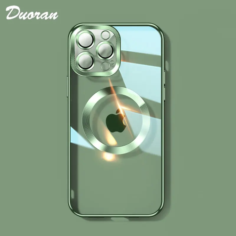 

Official Plating Magsafe Magnetic Phone Case For iPhone 11 12 13 Pro 14 Max Mini Soft Silicone Cases Lens Protector Back Cover