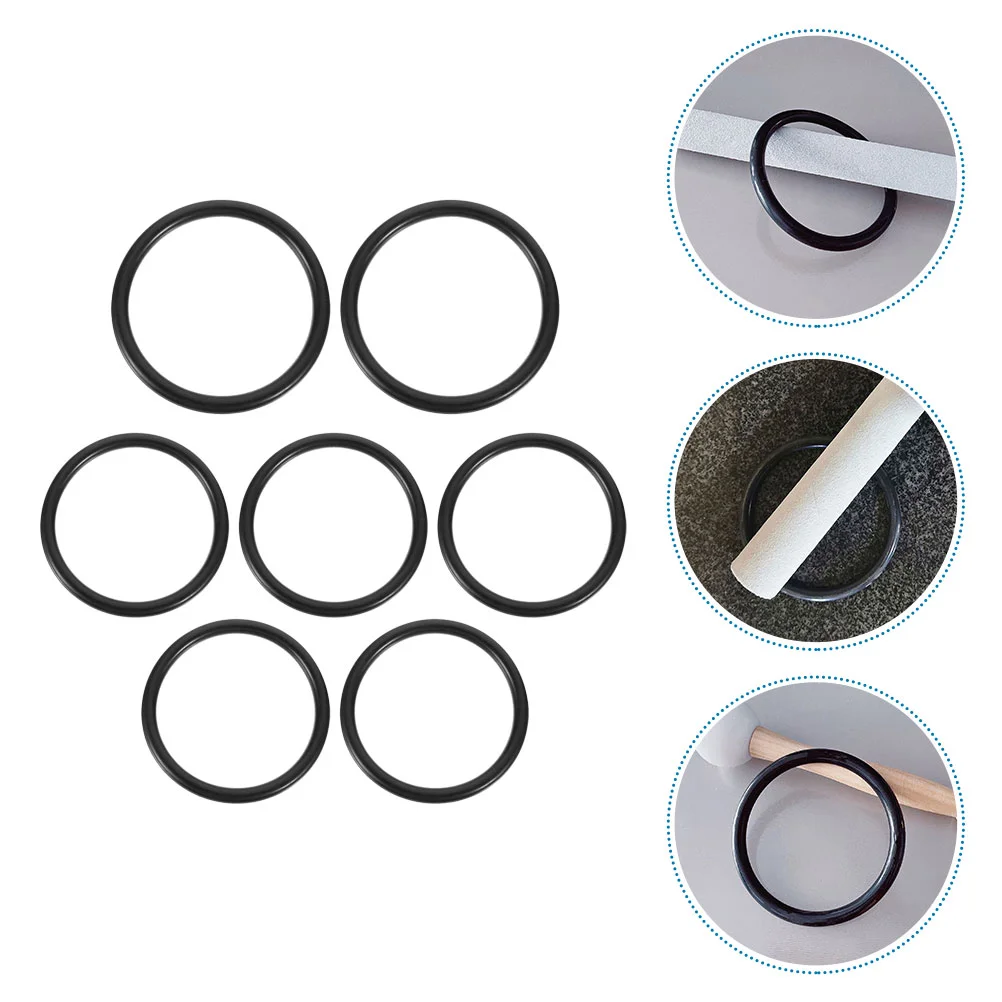 

7 Pcs Meditation O Ring Black Washers Sing Bowl Accessory Singing Bowl Rubber Rings Singing Bowls Standing Ring Black Rings