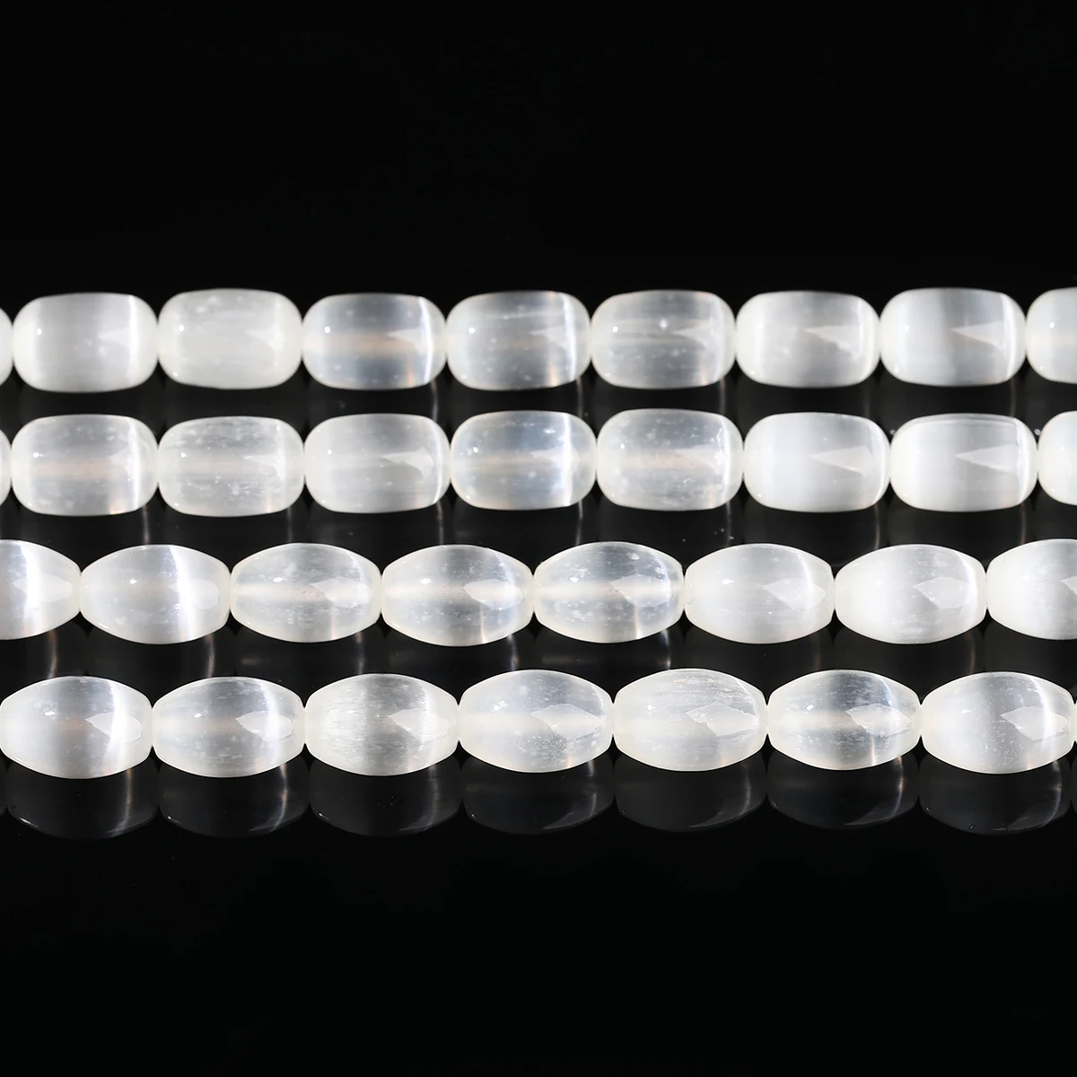 Фото 5A натуральный гипсовый камень, бусины в форме риса, гладкая свободная прокладка, селенитовая бусина для изготовления ювелирных изделий, браслет, ожерелье, аксессуар №2