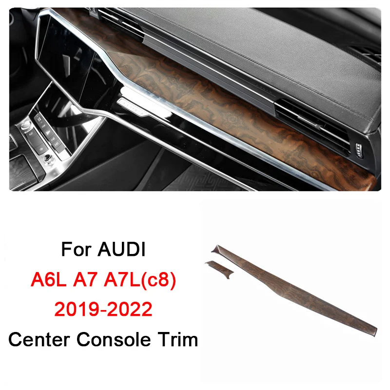 Для Audi A6L A7 A7L c8 2019 2020 2021 2022 детали внутреннего интерьера под дерево центральная