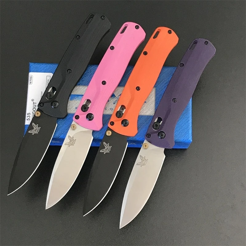 

Pink G10 Handle BENCHMADE 535 Bugout Folding Knife Outdoor Camping Survival Safety Defense Pocket Knives