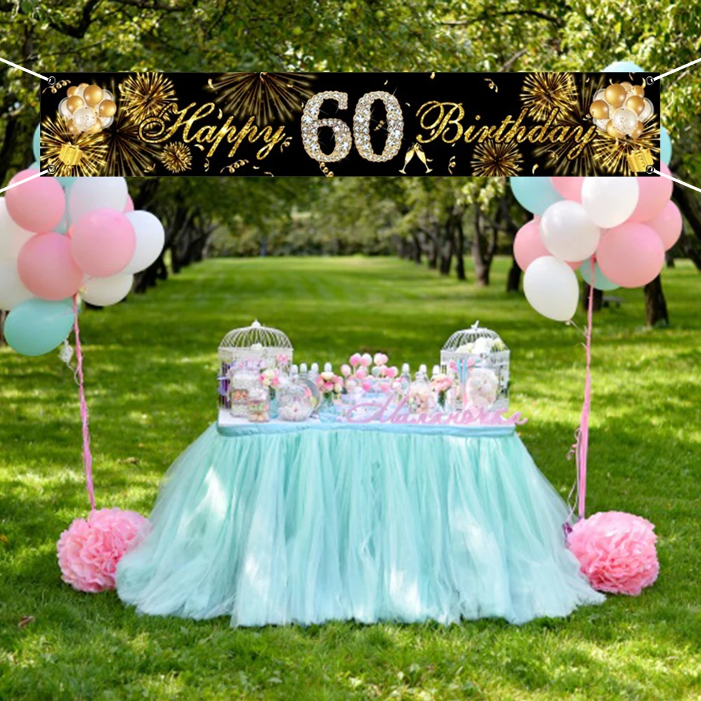 

3x0.5M Gold Balloon Stars Glitter Shiny Polka Dot Banner 60th Birthday Party Background Lanyard Photographic Custo Backdrops
