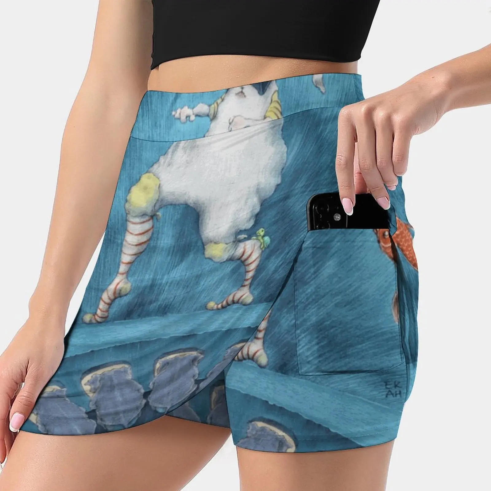 

Down The Rabbit Hole Women'S Fashion Sporting Skirt With Pockets Tennis Golf Running Skirts Rabbit Bunny Animal Fish Elephant