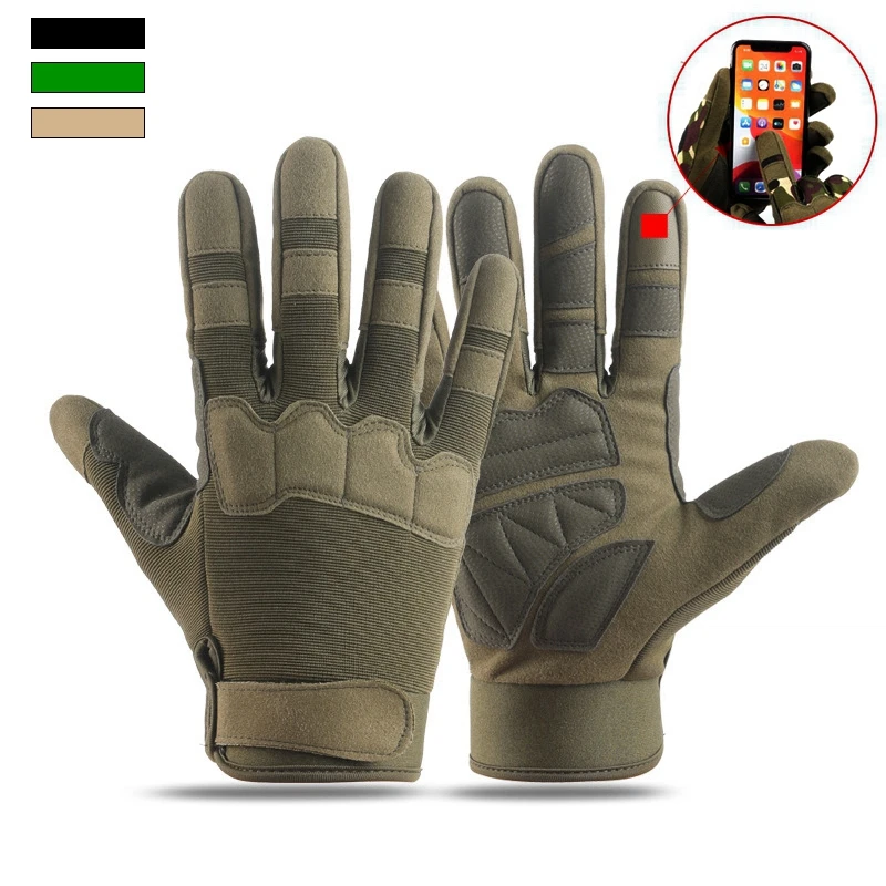 

Outdoor Full Finger Tactical Gloves Touch Screen Protective Breathable Lightweight Outdoor Military Gloves for Shooting Camping