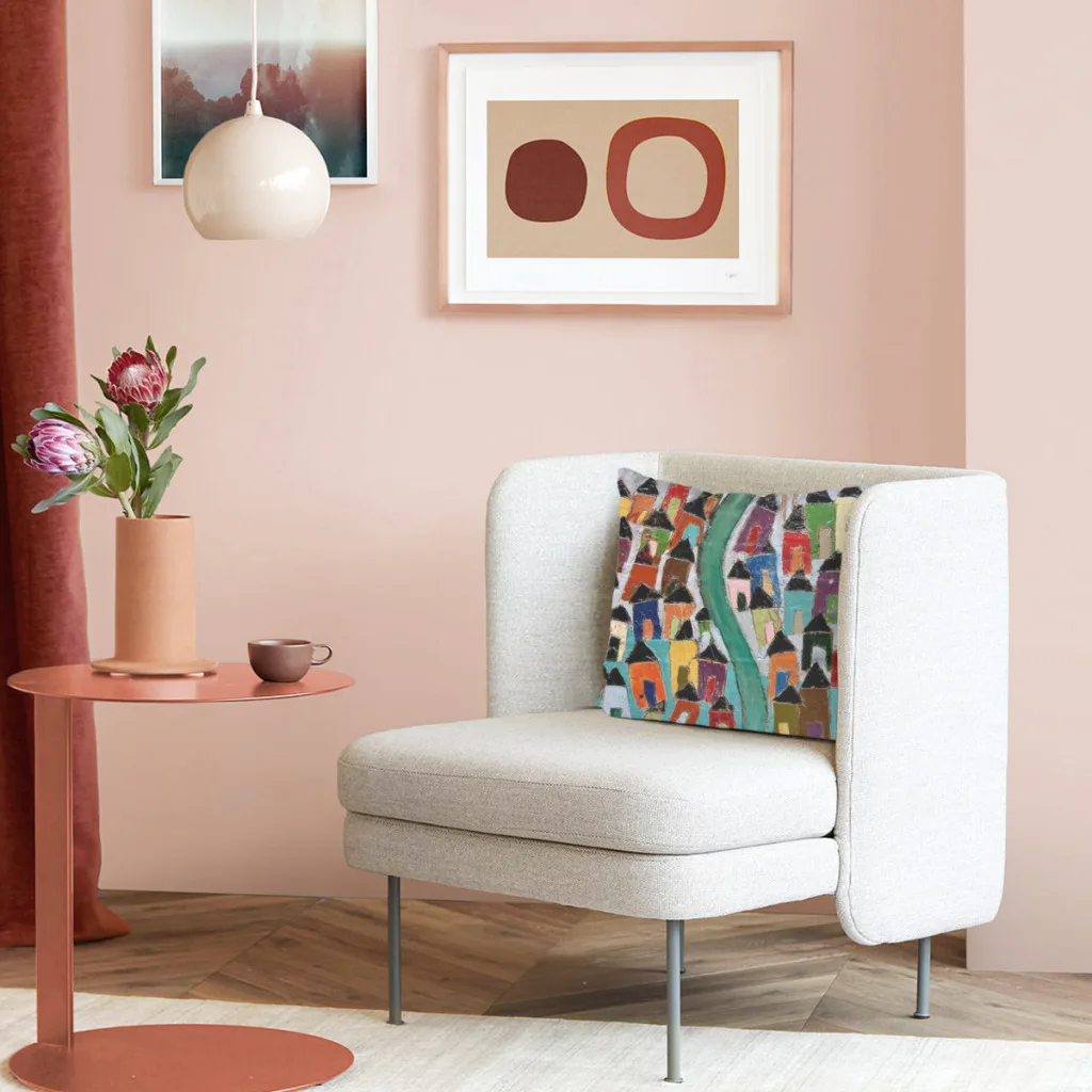 Наволочка для подушки с изображением деревни пятиконечной тержи 45x45 см домашний