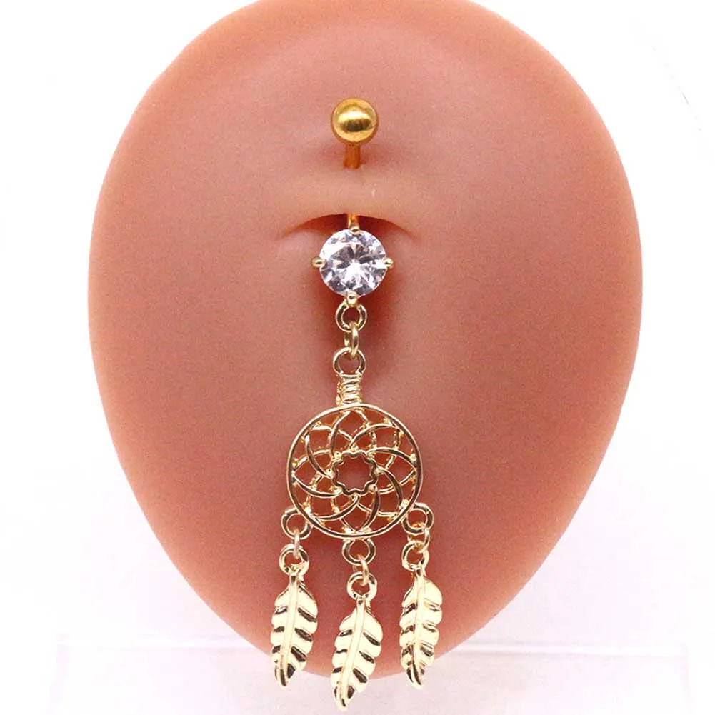 

Classic Zircon Belly Button Rings For Women Girls Piercing Navel Ring Bar Drop Dangle Body Belly Navel Fashion Body Jewelry Gift