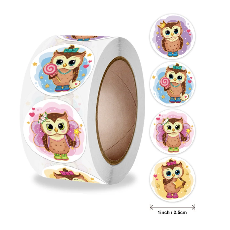 

50-500pcs Animals Cartoon Stickers for Kids Toys Sticker Various Cute Owl Designs Pattern School Teacher Reward Sticker