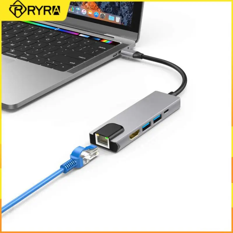 

RYRA Type-C docking station support PD2.0 100W 5A fast charging gigabit network port HDMI-compatible 4K HD one drag five USB hub
