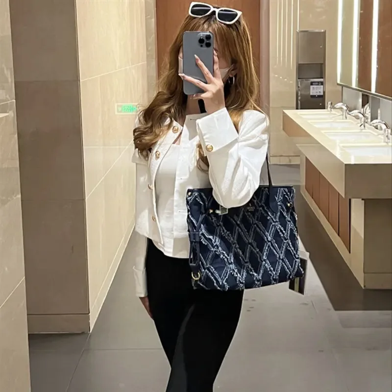 Denim Butot Bag Women's Bag 2023 New Leisure Fashion Luxury Brand Mother Bag Single Shoulder Messenger Ba