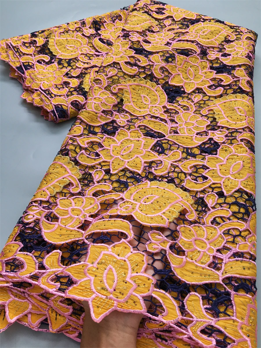 Швейцарский хлопок в Швейцарии кружево высокого качества африканское вышитая