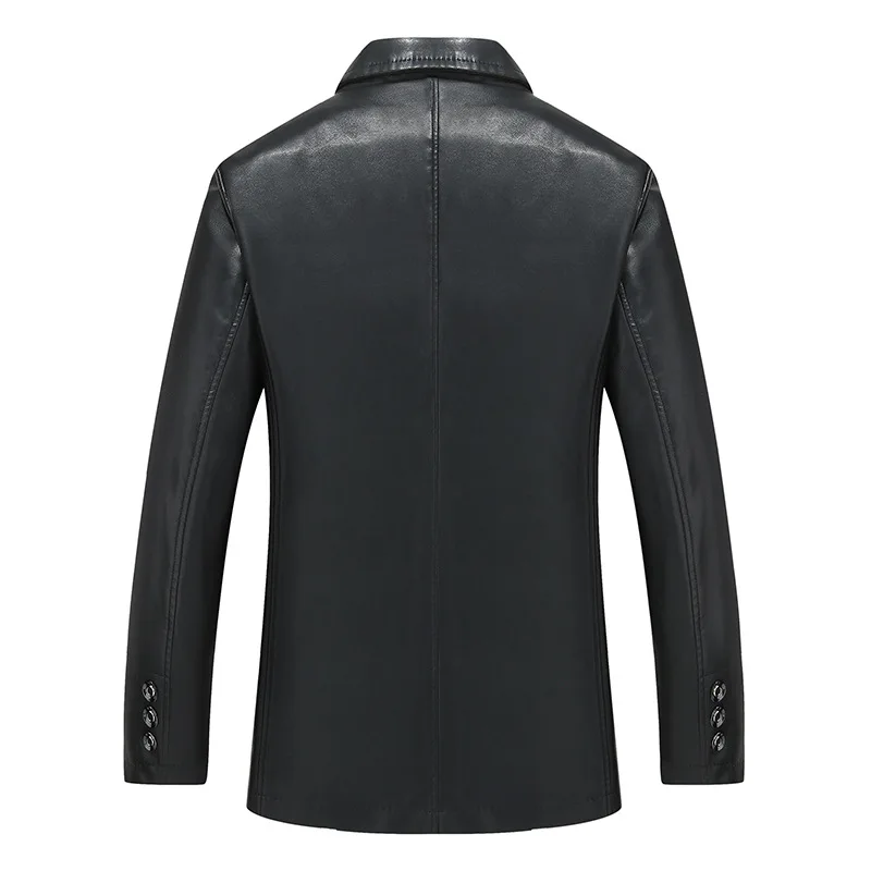 7XL 8XL плюс размер костюм из искусственной кожи мужская мода стирка пальто куртка