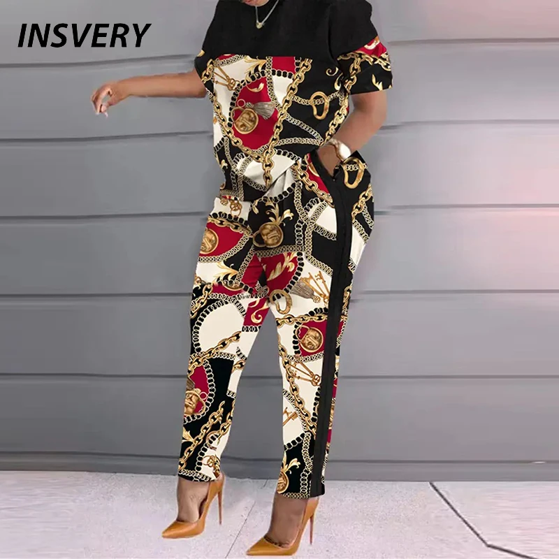 

2022 New Suit Tracksuit Patchwork Women Summer Casual Pocket Ladies Set O-Neck Short Sleeve Loungewear Streetwear Outfit