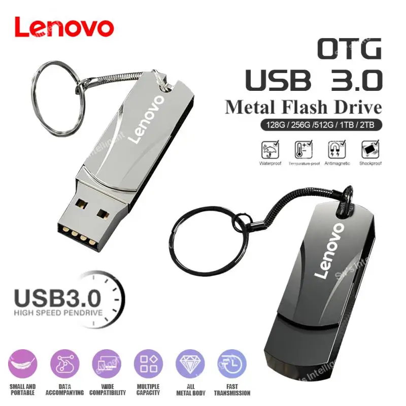 

Lenovo Metal 128G USB Flash Drive Music Car PenDrive 256G 512G USB3.0 Flash Disk 1TB Computer System Data Backup Storage Disk2TB