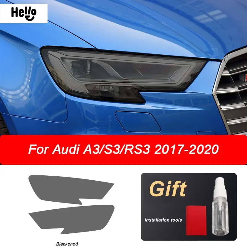 

Для Audi A3 S3 RS3 8V 2013-On Sportback аксессуары оттенок фар автомобиля черная защитная пленка защитная прозрачная наклейка из ТПУ