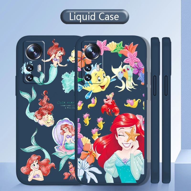 

Princess Disney Little Mermaid For Xiaomi Mi 12S 12 12X 11i 11T 11 10 10S 10T 9 Pro Lite Ultra 5G Liquid Rope TPU Phone Case