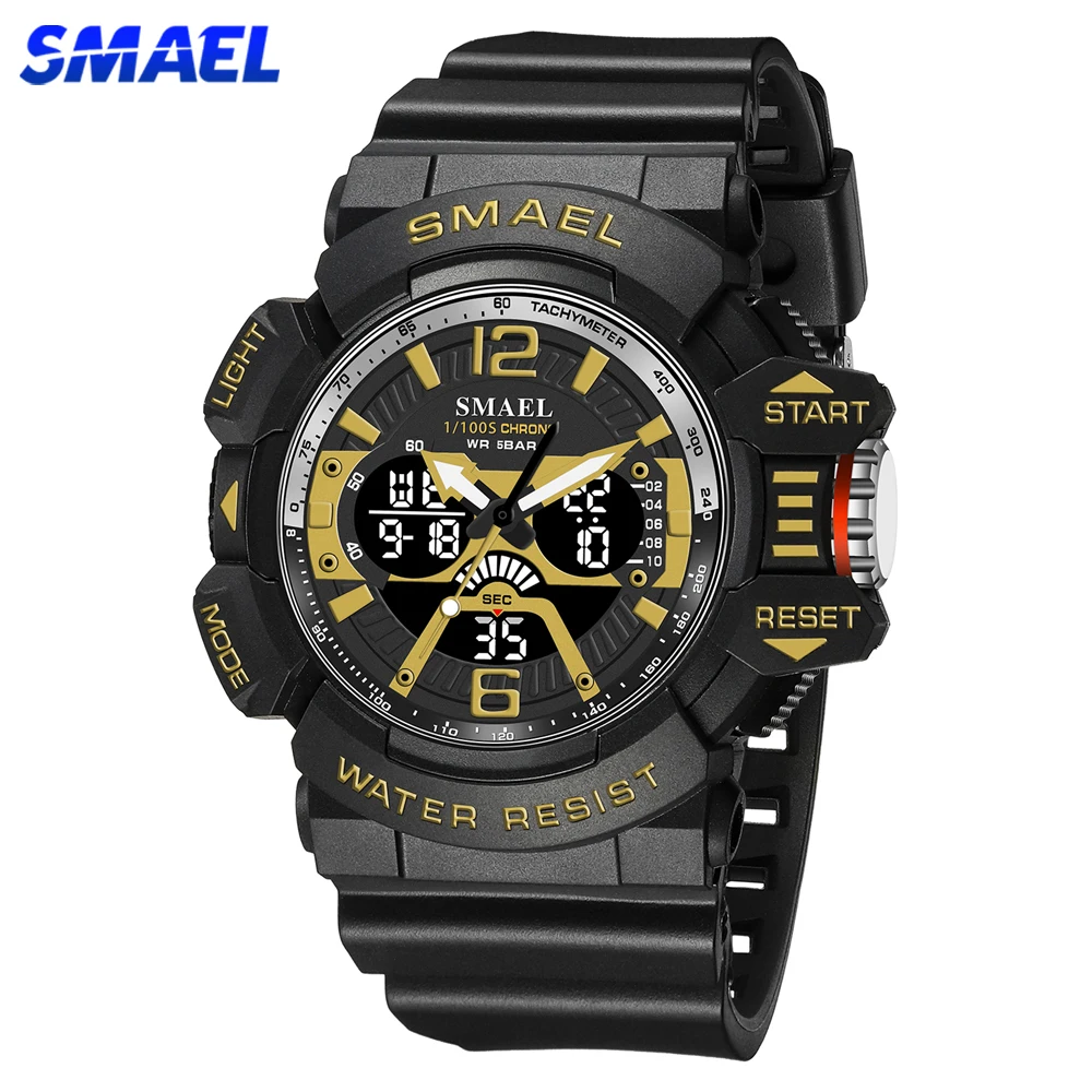 SMAEL наружные спортивные цифровые часы для мужчин секундомер двойной ход Мужские