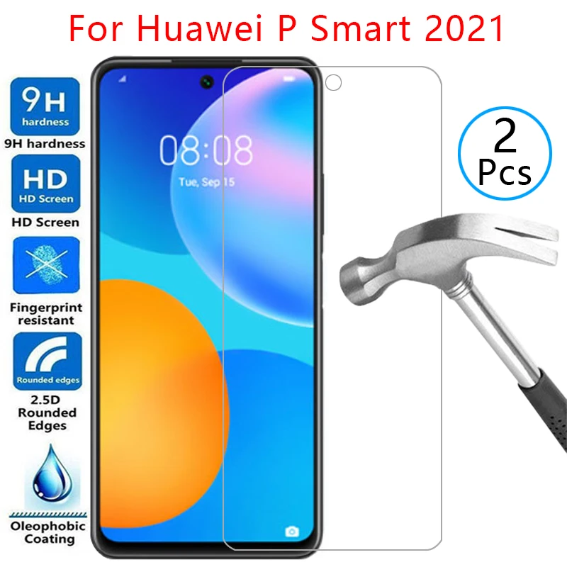 

tempered glass screen protector for huawei p smart 2021 case cover on psmart smar smat samrt psmart2021 protective phone coque