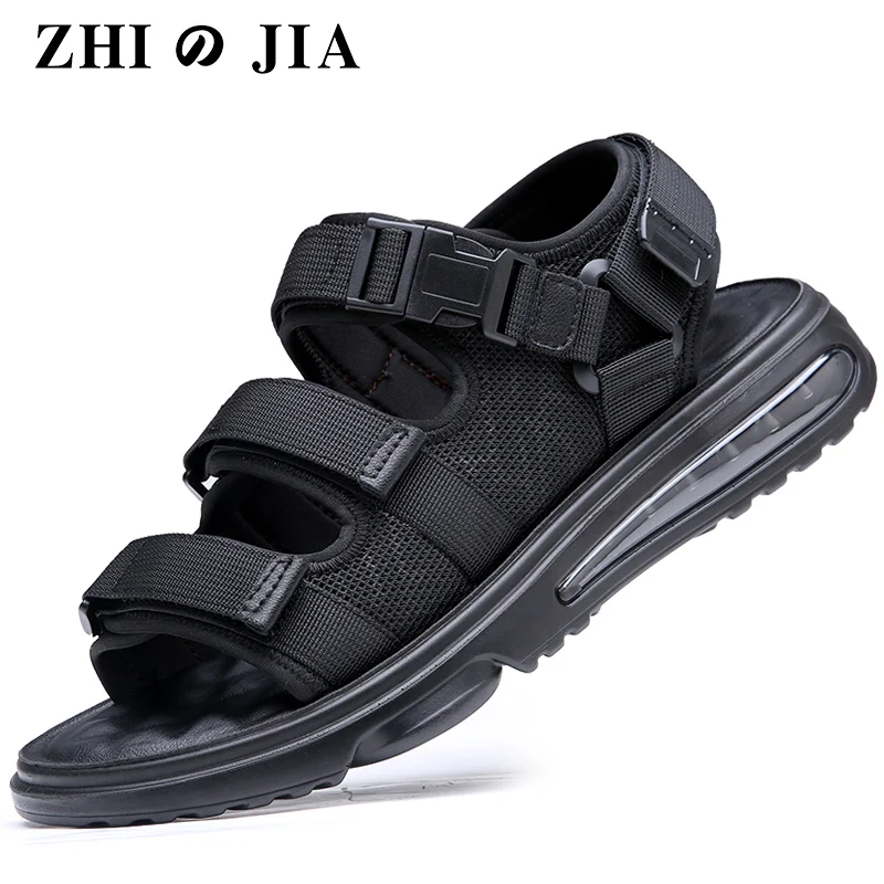 

New High Quality Trendy Fashion Beach Shoes Mesh Latex Breathable Men's Casual Sandals Air Cushion Soft Non-slip Sandals 38-44