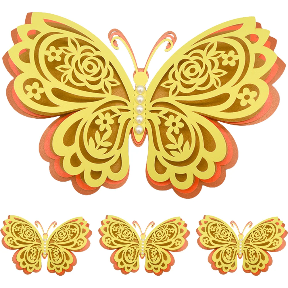 

4pcs Removable Delicate Wall Big Stickers 3D Butterflies Decals Wall DIY Decor Wall Stickers 3d Wall Stickers