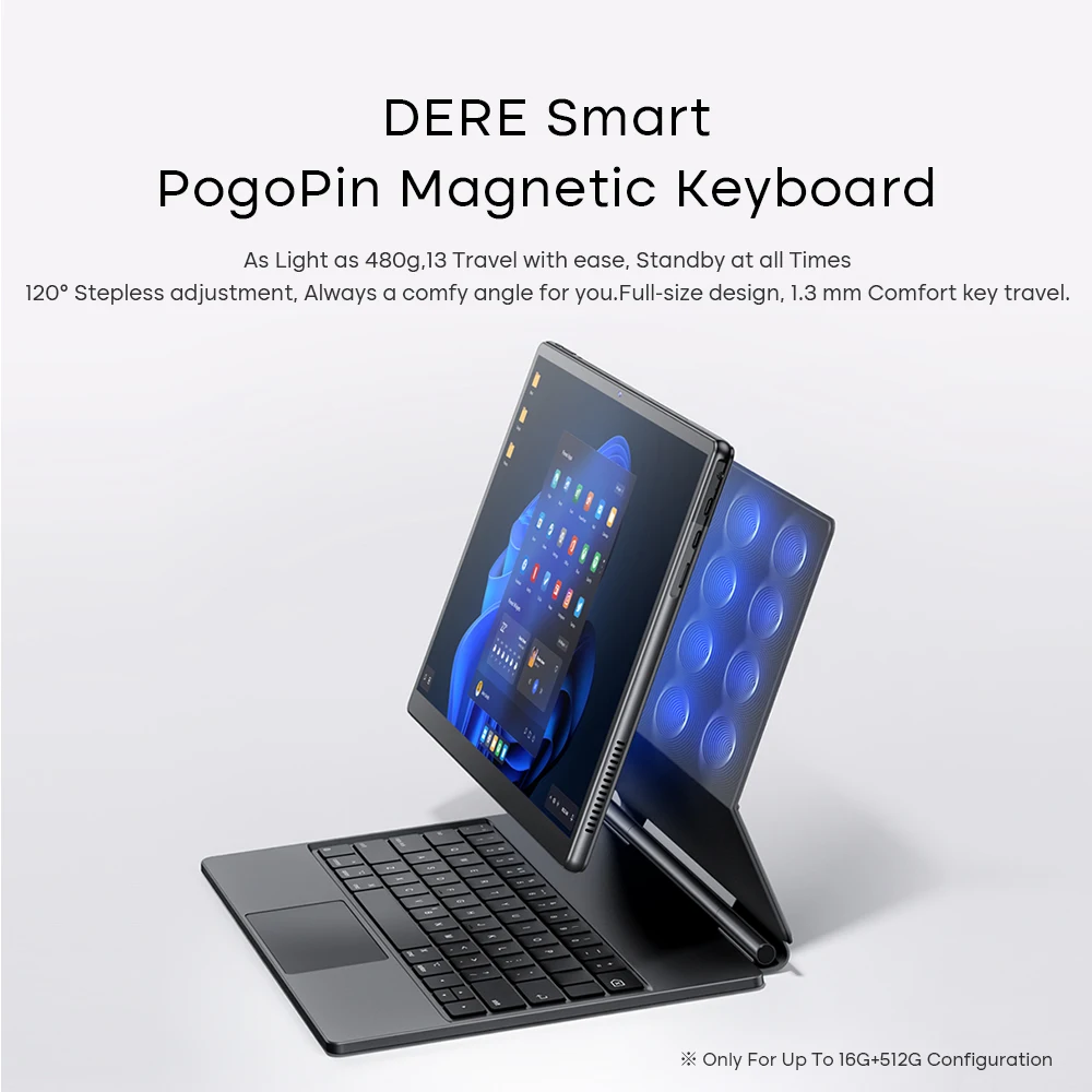 Dere T30 Pro Tablet Laptop 13 inch 2 in 1 Intel Celeron N5095 16GB RAM 1TB SSD 2160*1440 2K IPS Touch Screen Windows 11 Notebook