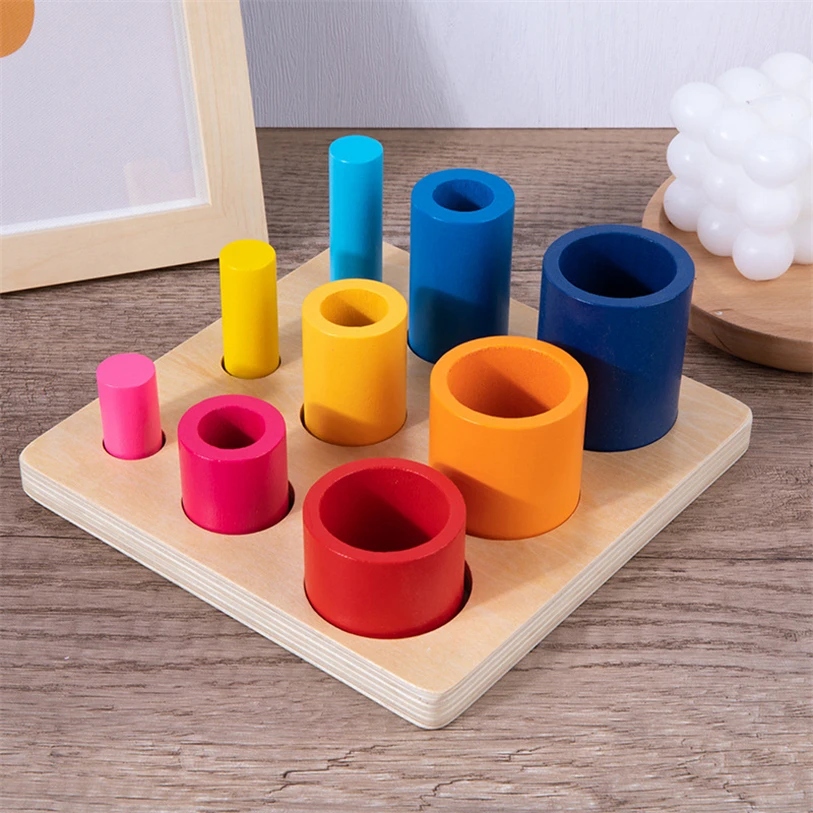 

Montessori Colorful Socket Cylinder Block Set For Children Educational Preschool Early Learning Toy For Kids 3 Year Olds D86Y