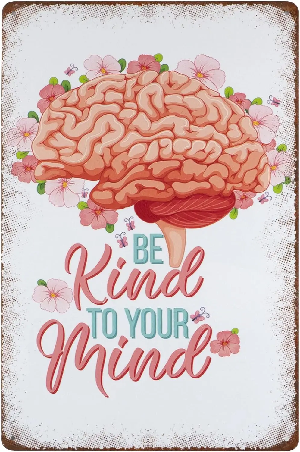 Старинная металлическая жестяная вывеска будьте добры к своему интеллекту хиппи