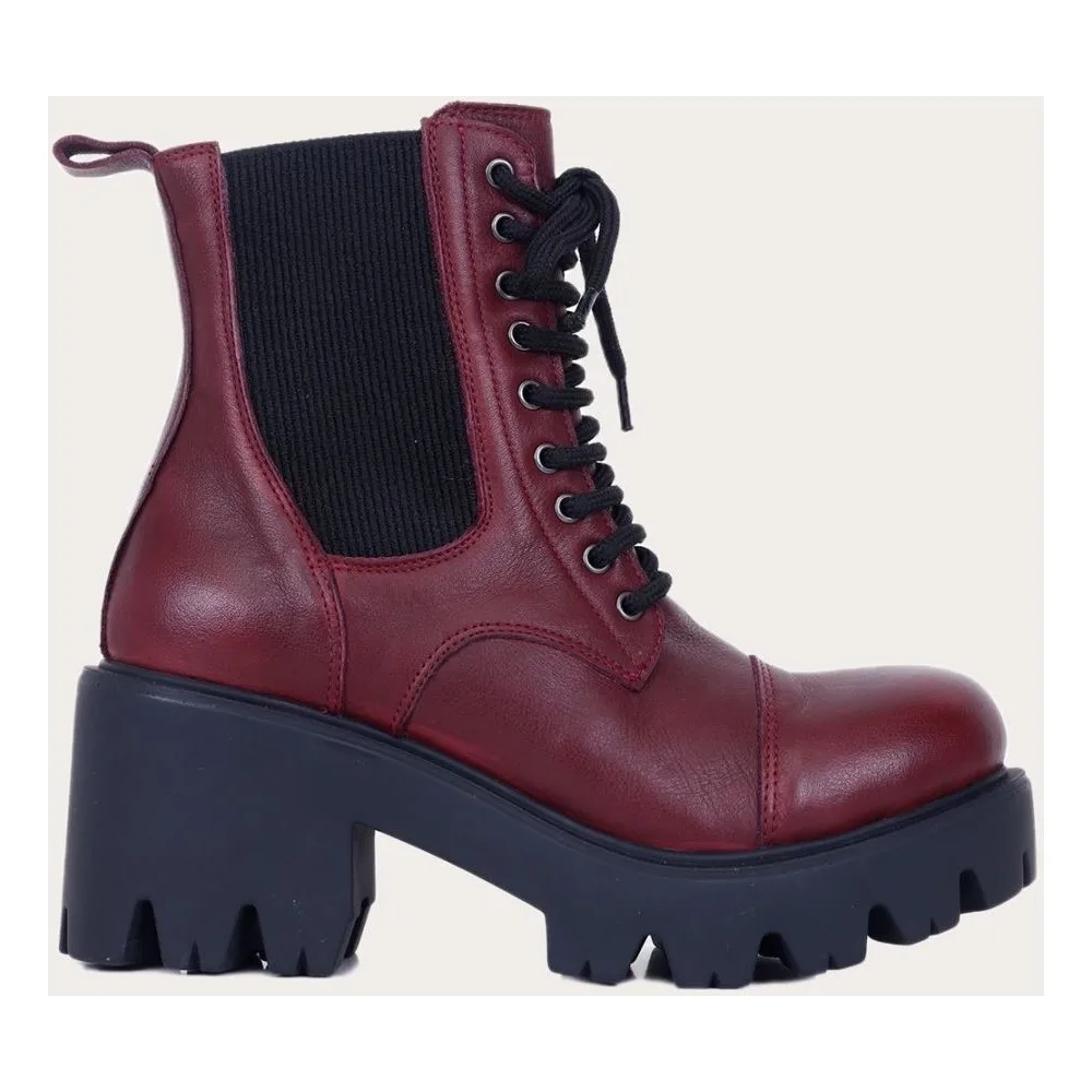 

Dorlie Leather Burgundy Women 'S High-Heeled Boots