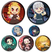 demon slayer enamel pins kamado tanjirou kamado cosplay cartoon brooches cute anime figure badge backpack jewelry accessory gift