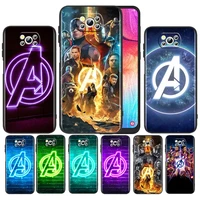 avengers glowing logo for xiaomi poco m4 x3 f3 gt nfc m3 c3 m2 f2 f1 x2 pro mi mix3 tpu black phone case fundas coque cover capa