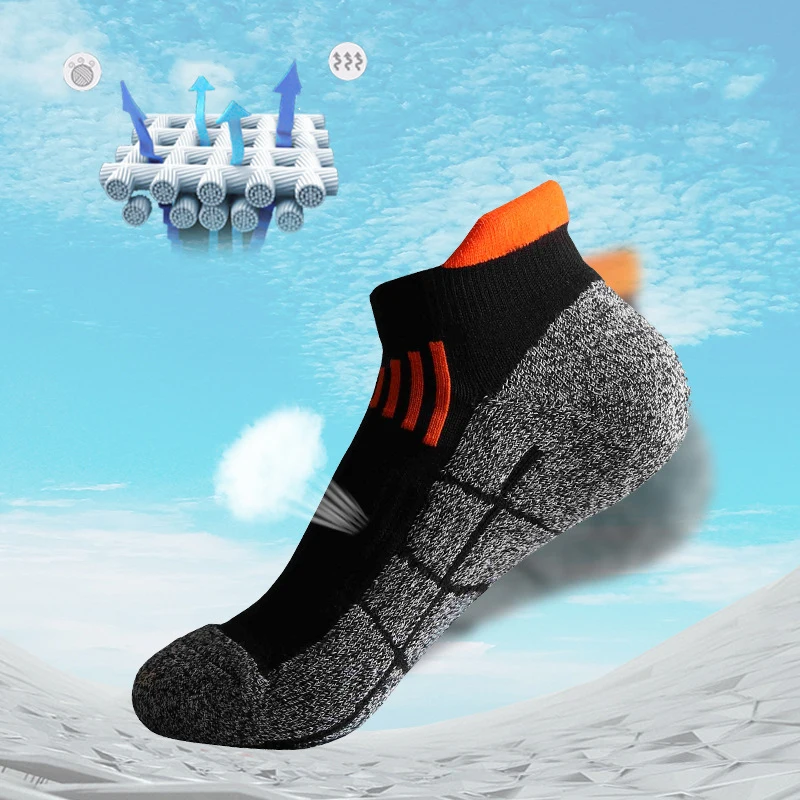 Female Sports Socks Towels Anti Friction Spell Color Mesh Breathable Bottom Sock Outdoor Women Men Meias Masculina Running Socks