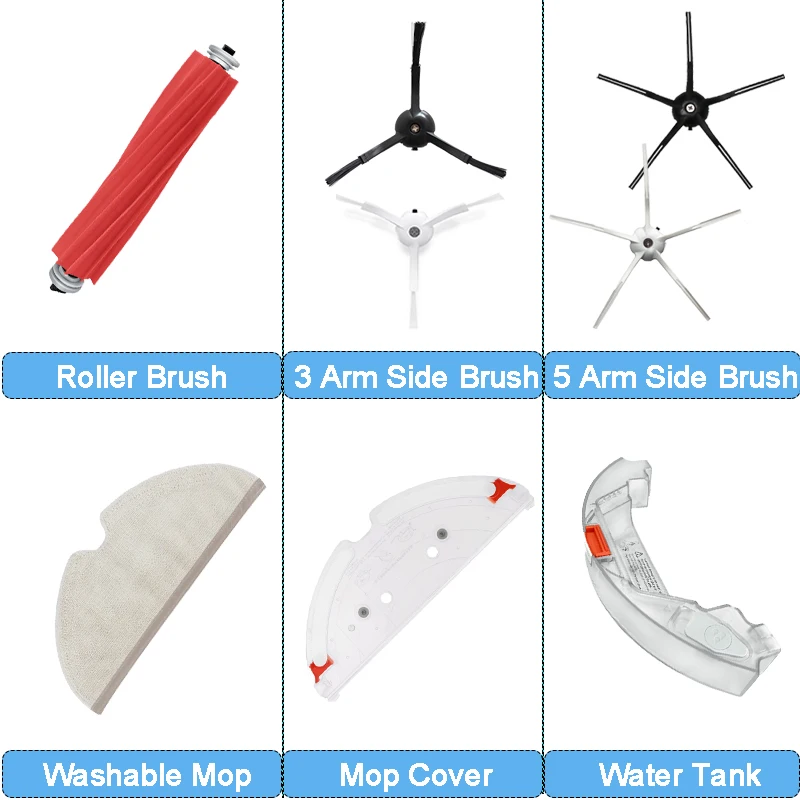 

Roller Side Brush HEPA Filter Washable Mop Cloths For xiaomi RoborockQ7 Max / Max+ / T8 Vacuum Cleaner Accessories