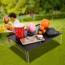 접이식 미니 테이블 알루미늄 합금 보조 경량 휴대용 발콘, 관광 피크닉 바비큐, 소형 접이식 캠핑 장비