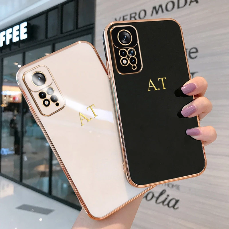 

Redmi Note 11 4G 5G Global Personalised Case Square Plating Silicone Soft Case For Xiaomi Redmi Note 10 11S 11 Pro Luxury Cover