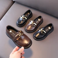 boys leather shoes spring and autumn new children soft britain girls solid brown metal decor versatile school shoes kids fashion
