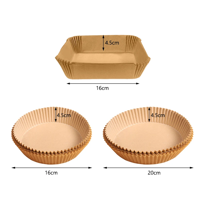 50/100PCS Disposable Air Fryer Parchment Paper Baking Oil-proof Liner Non-Stick Mat for Microwave Round/Square 16/20cm |