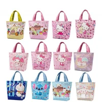 kawaii sanrio cartoon hellokitty cinnamoroll littletwinstars tote lunch bag cute anime eco friendly shopping bag small bag gift