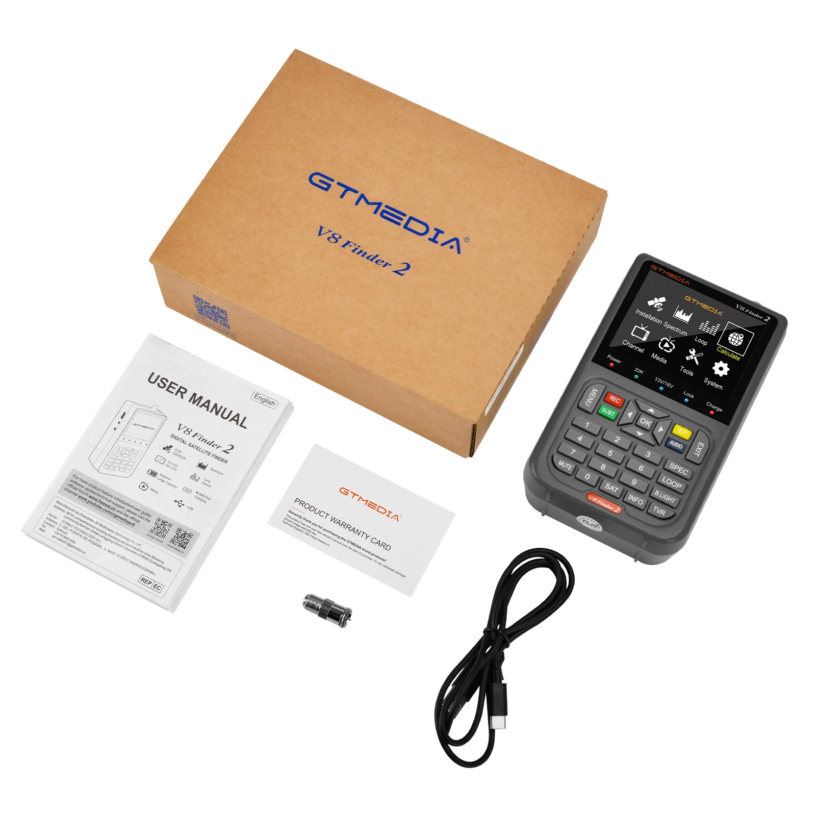 GTMEDIA V8 Finder 2/Pro DVB-S2X/S2/T2/C/ATSC-C H.265 / h.264 ACM 1080P цифровой спутник SatFinder 3.5in LCD VS satlink ws6933 |