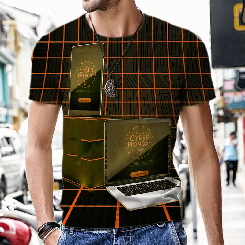 

3D Print T Shirt Technology mobile computer application pattern Fashion Casual T-shirts Men Women Hip Hop Harajuku Streetwear