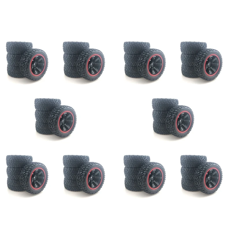 

40X For 1:10 Rally Car 75Mm Rubber Tires And Wheel Rims For 1/10 Scale HSP 94123 HPI Kyosho Tamiya RC On Road Car