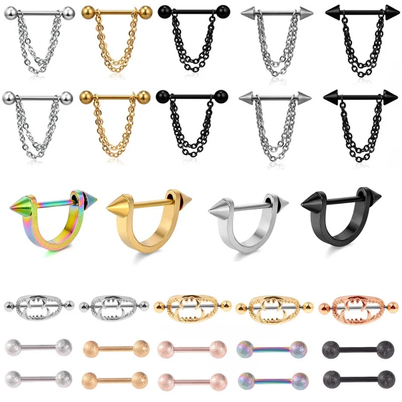 2 шт. набор колец для пирсинга сосков 14 г | Украшения и аксессуары