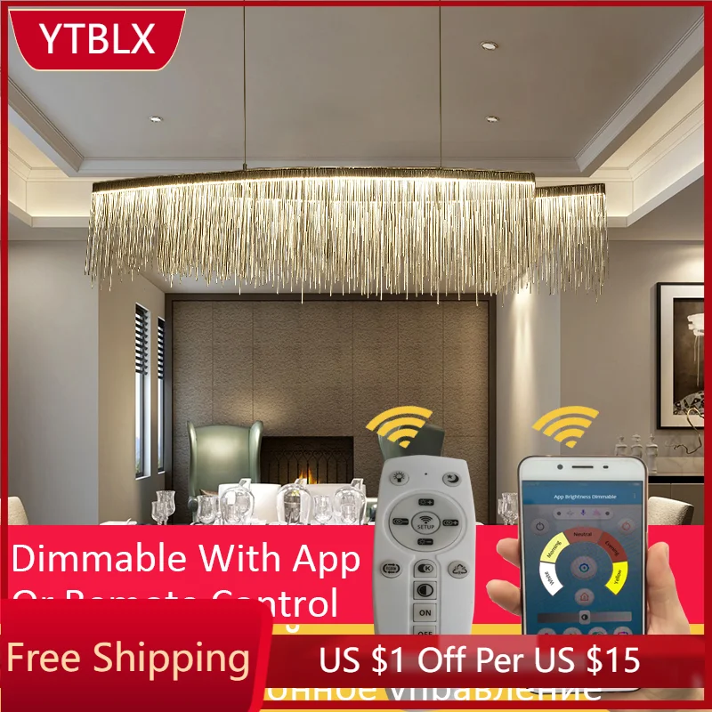 

Светодиодная люстра с кисточками, подвесные светильники для гостиной, спальни, кухни, Скандинавская лампа в стиле лофт, комнатное освещение...