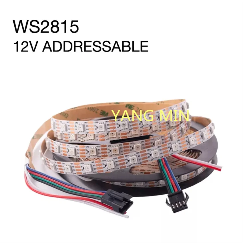 5m/roll  Flexible custom rgb led WS 2815 RGB 5050 12V LED Strip 300LED I30 IP65 IP67 Waterproof LED Light Strip