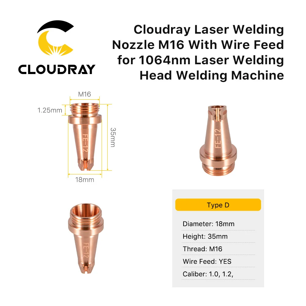 Cloudray 10 шт. ручное лазерное сварочное сопло M16 с резьбой для крепления проволоки