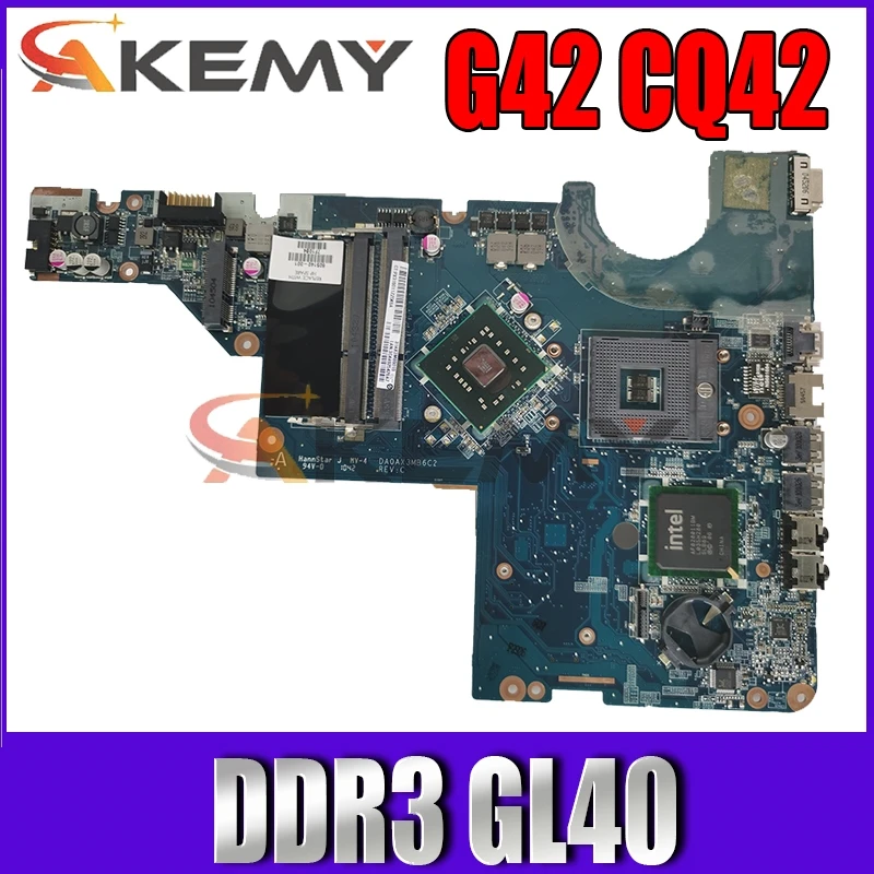 

High Quality For HP G42 CQ42 G62 CQ62 Laptop Motherboard DDR3 GL40 605140-001 DA0AX3MB6C2 MainBoard 100% Tested Fast Ship