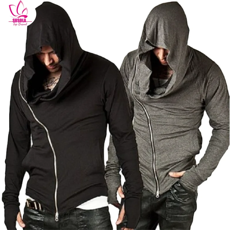 

Новинка, Мужская толстовка SUSOLA, свитшот с длинным рукавом, облегающие мужские толстовки на молнии, мужской кардиган с логотипом «Assassin Master»