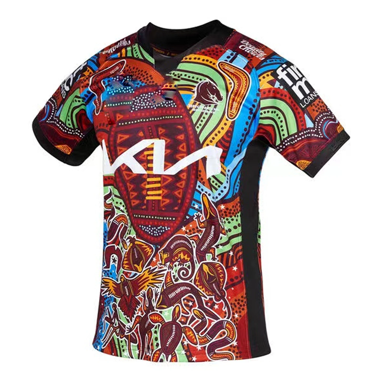 

2022 Brisbane Broncos IndigenousRugby Jersey Sport T-Shirt S-5XL