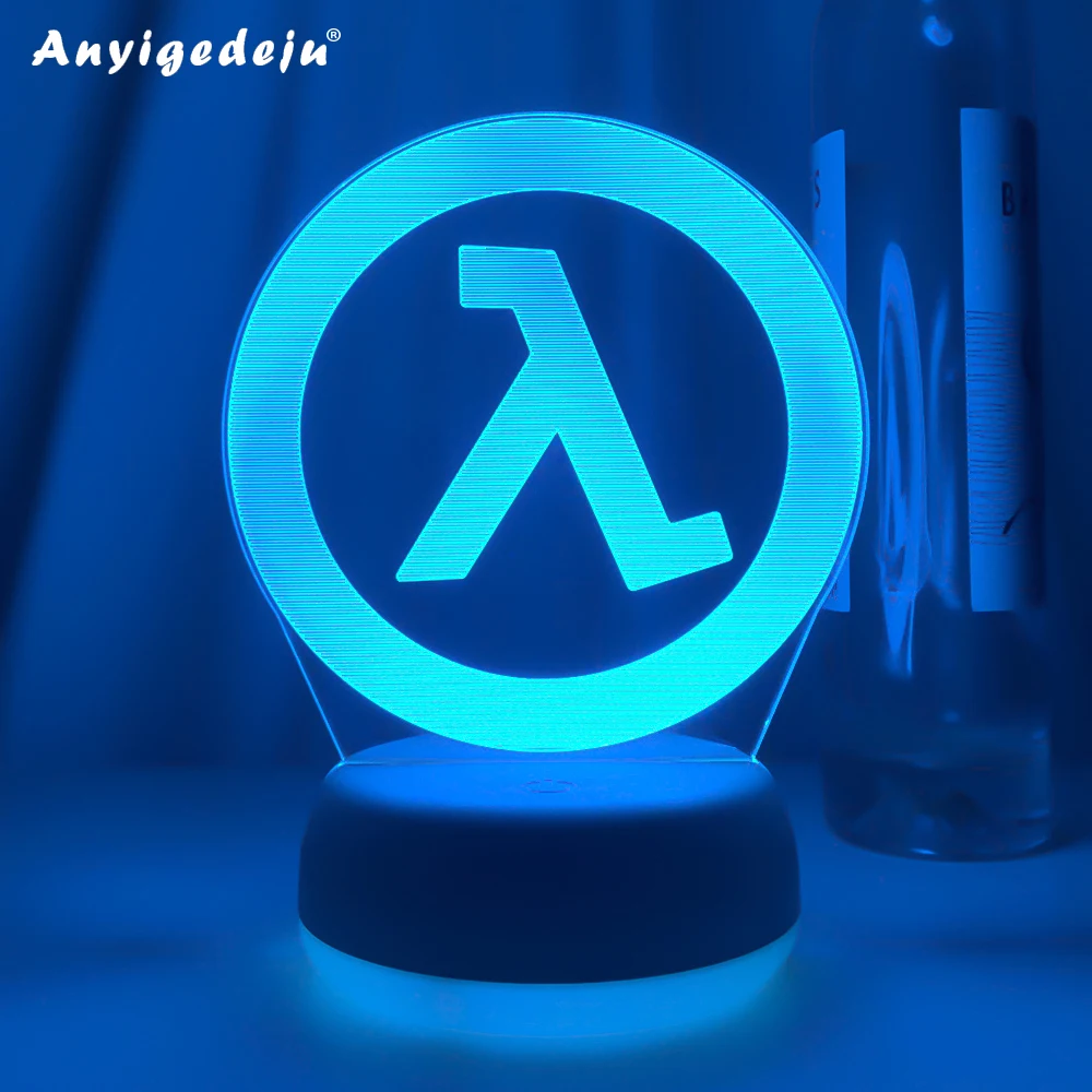 

Half Life Logo Night Lamp for Game Room Decoration Cool Event Prize of Game Store Color Changing Led Night Light Gift for Him