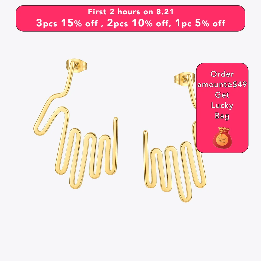 

ENFASHION Hands Line Drop Earrings For Women Stainless Steel Aretes Gold Color Dangle Earings 2021 Fashion Jewelry Gift E211253