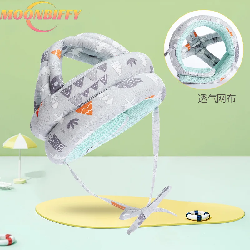 

Шапка для малыша с защитой от столкновений, регулируемая дышащая детская шапка с защитой от падения, шлем, летняя дышащая шапка, 1 шт.